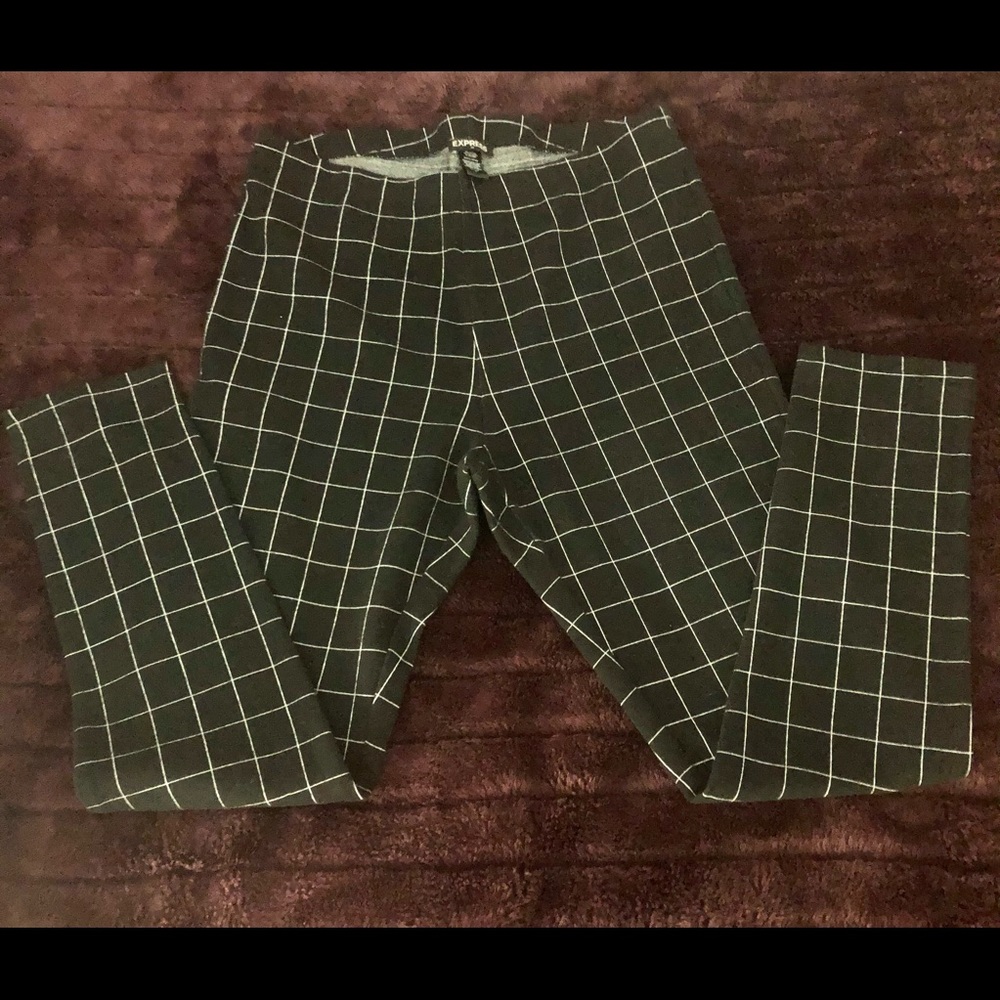 EXPRESS Checked Window Pane Pull On Pants